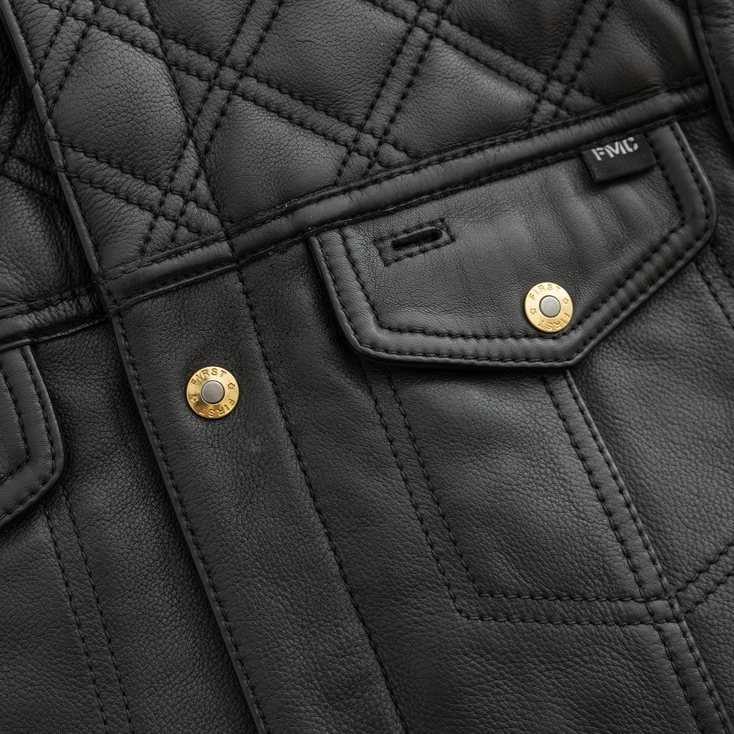 12 Gauge Men's Motorcycle Leather Vest - Image 3