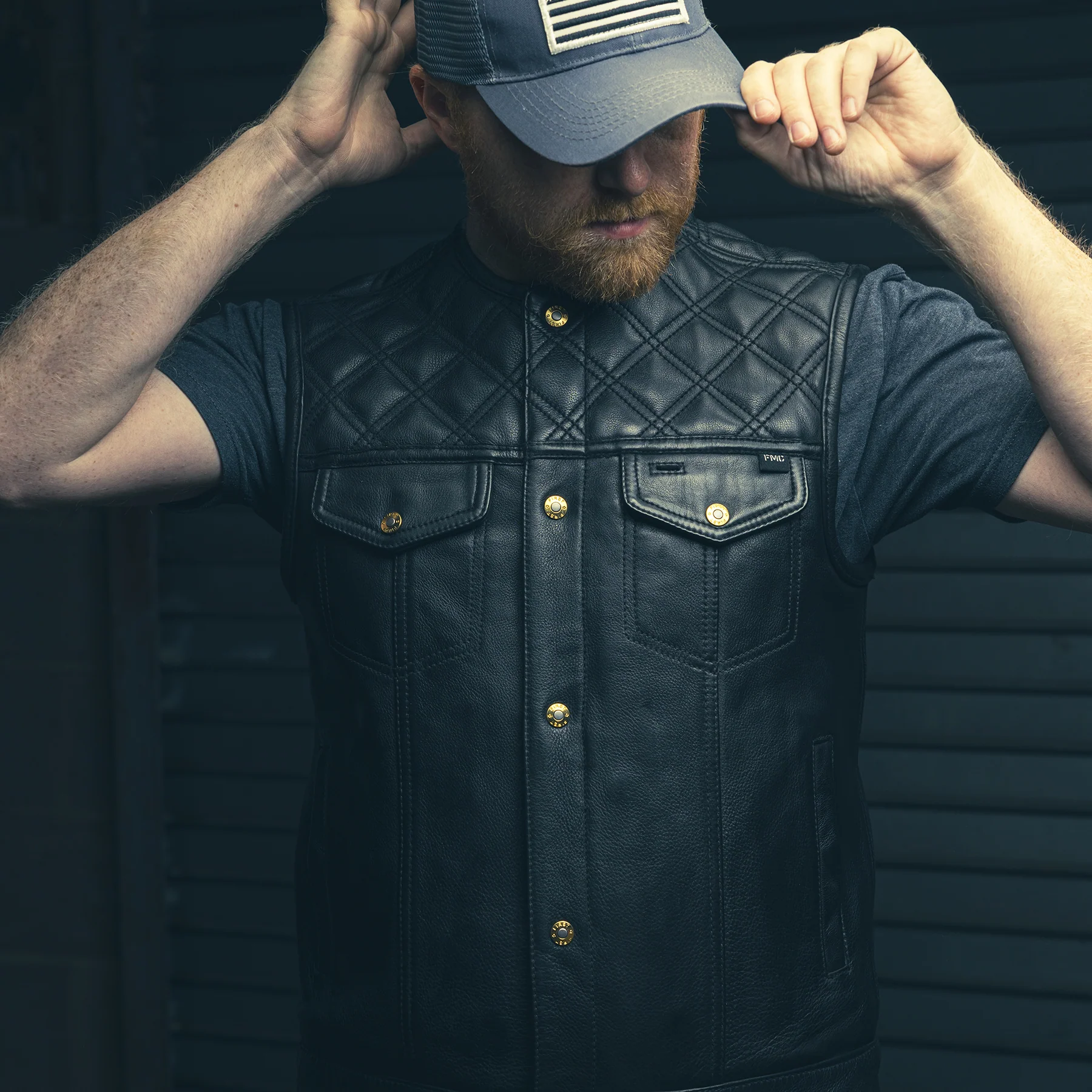 12 Gauge Men's Motorcycle Leather Vest - Image 6