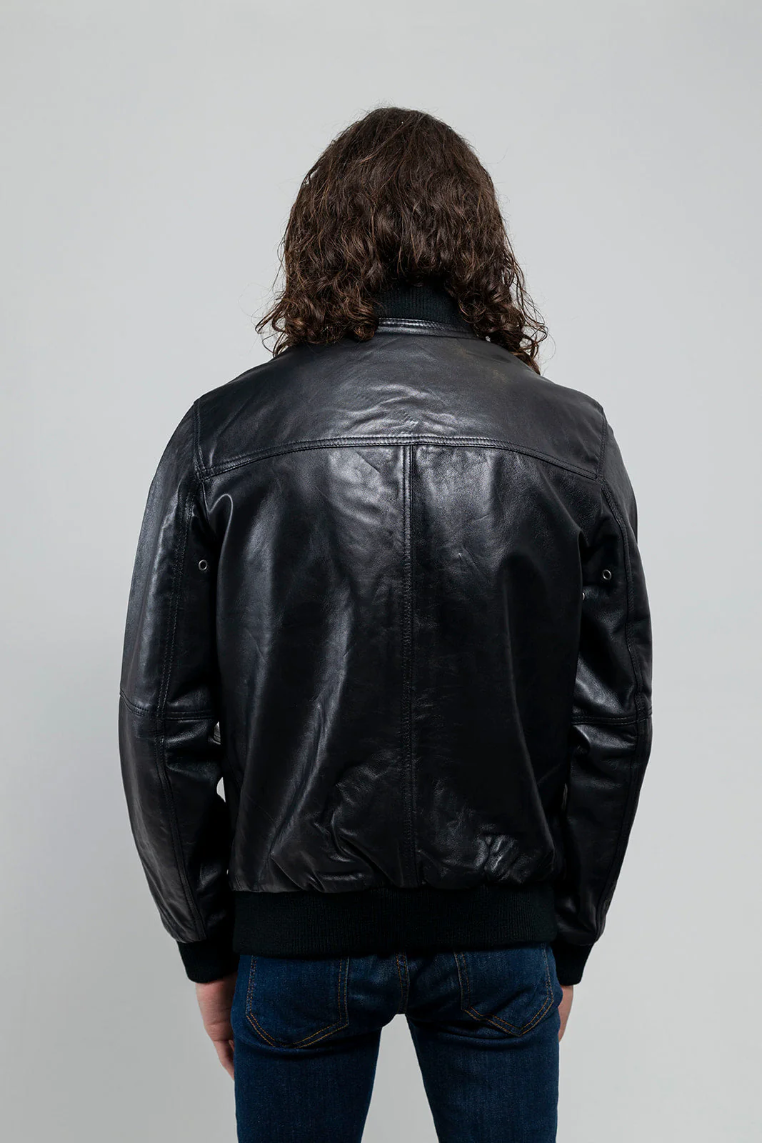 Aviator Mens Bomber Leather Jacket - Image 6