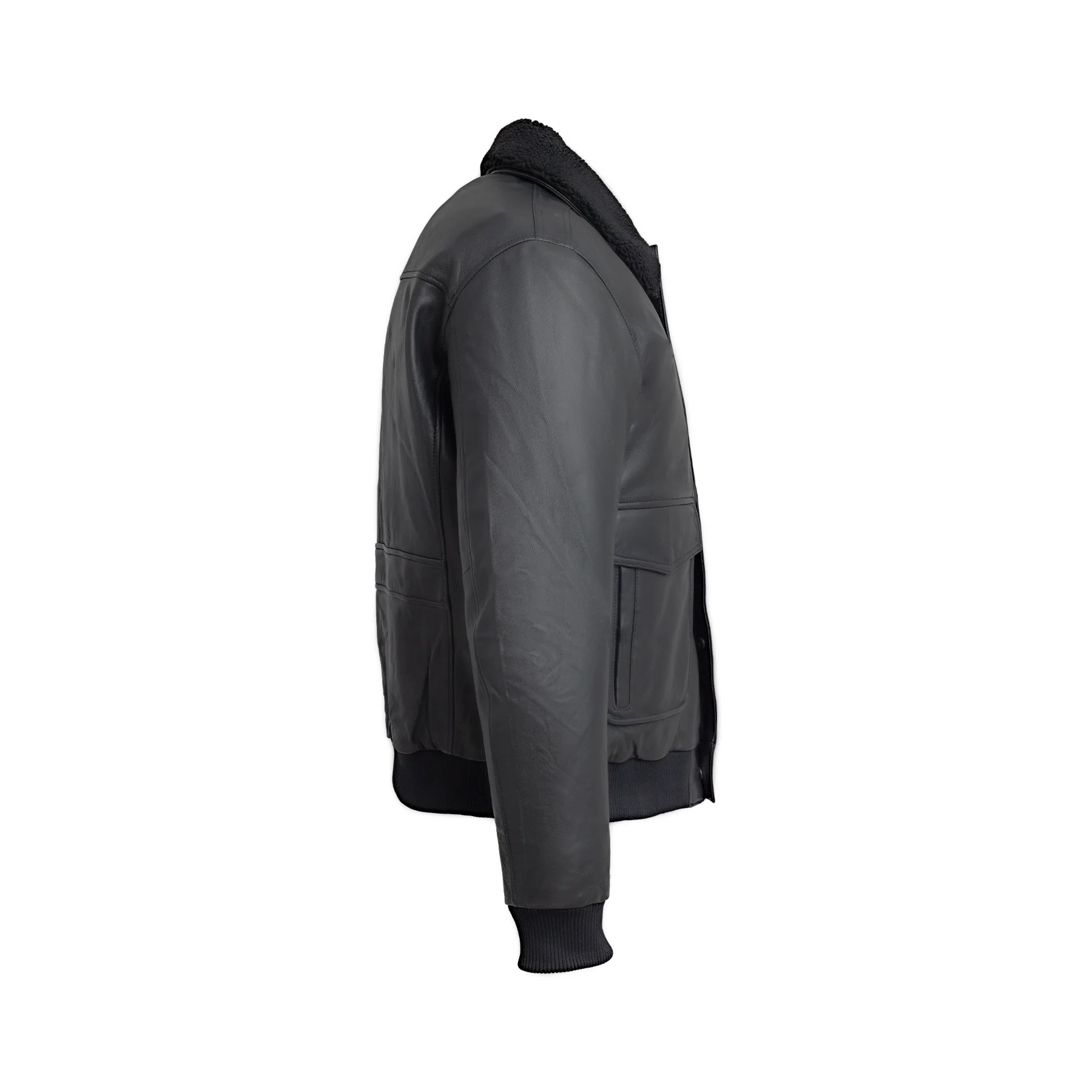 Baron Mens Bomber Leather Jacket - Image 3