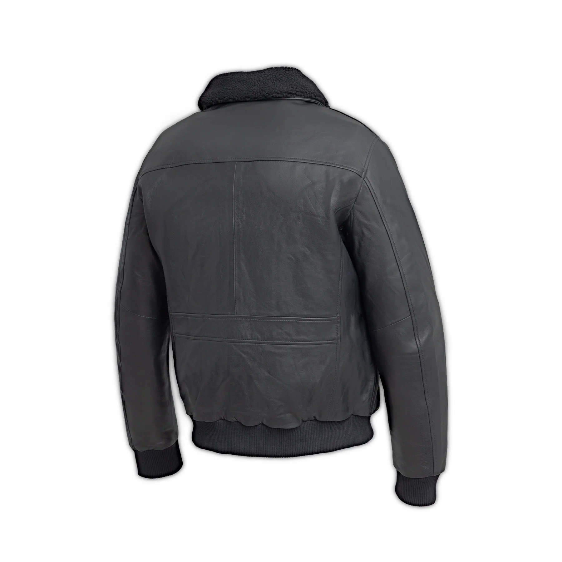 Baron Mens Bomber Leather Jacket - Image 4