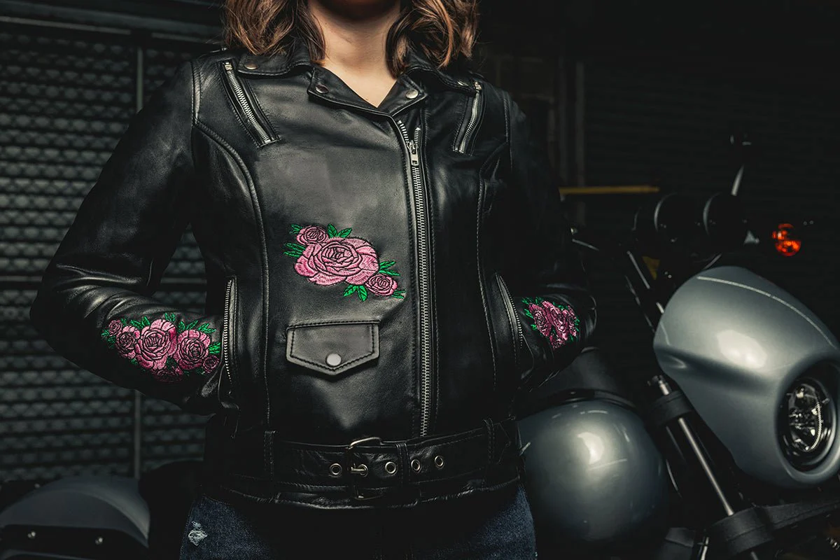 Bloom - Women's Motorcycle Leather Jacket - Image 6