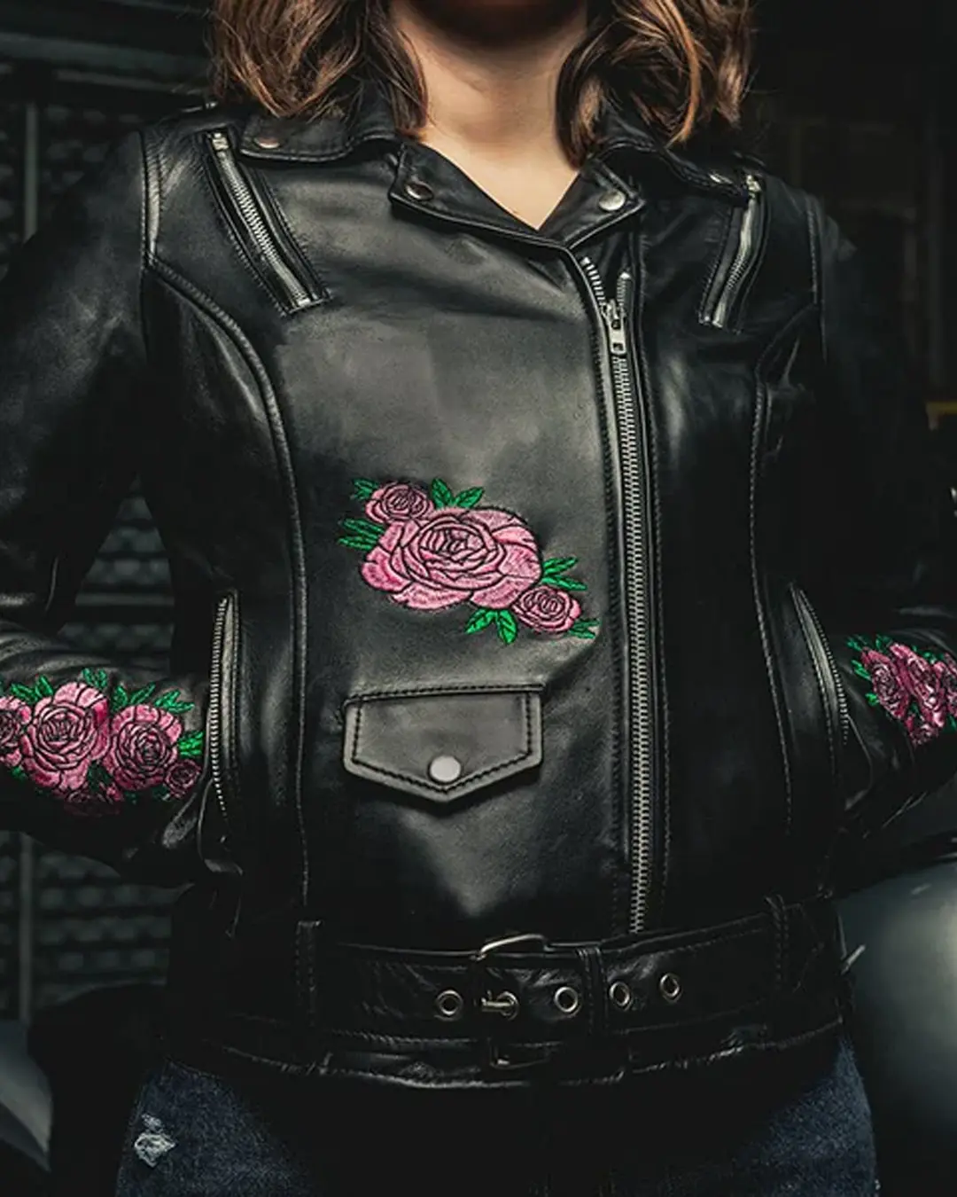 Bloom - Women's Motorcycle Leather Jacket - Image 9
