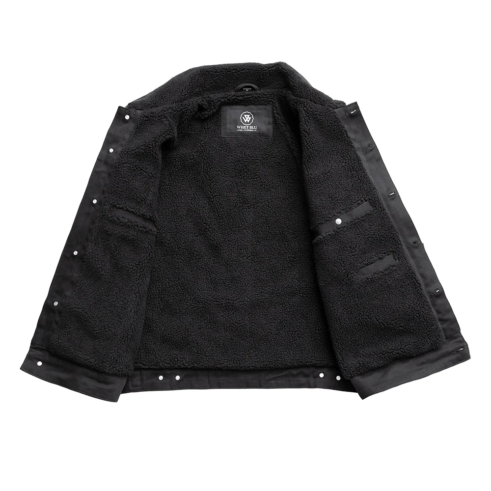 Cain Mens Faux Shearling Twill Jacket - Image 5