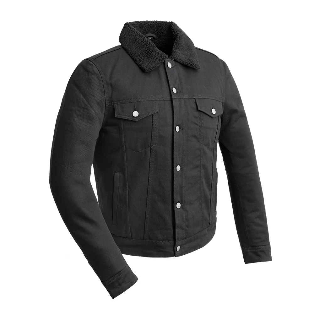 Cain Mens Faux Shearling Twill Jacket - Image 6