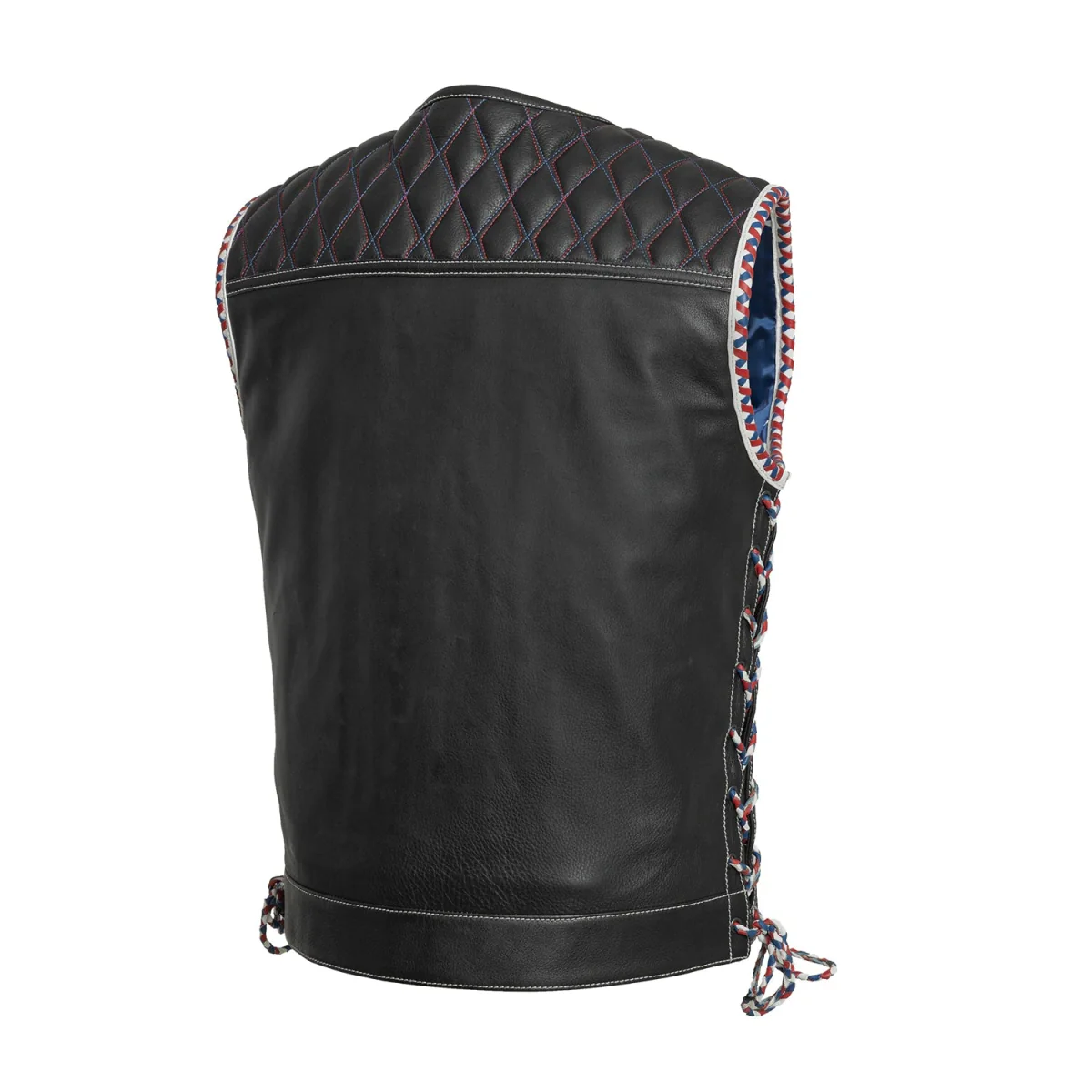 Captain Men's Motorcycle Leather Vest - Image 2