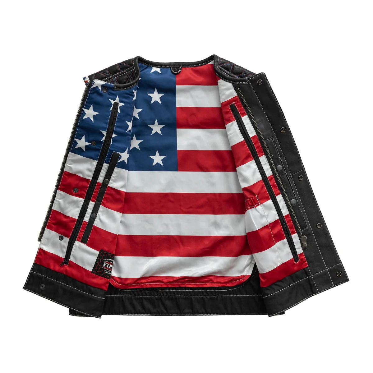 Captain Men's Motorcycle Leather Vest - Image 3