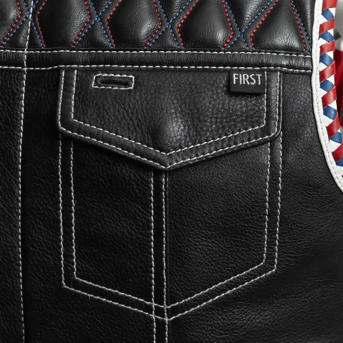 Captain Men's Motorcycle Leather Vest - Image 5