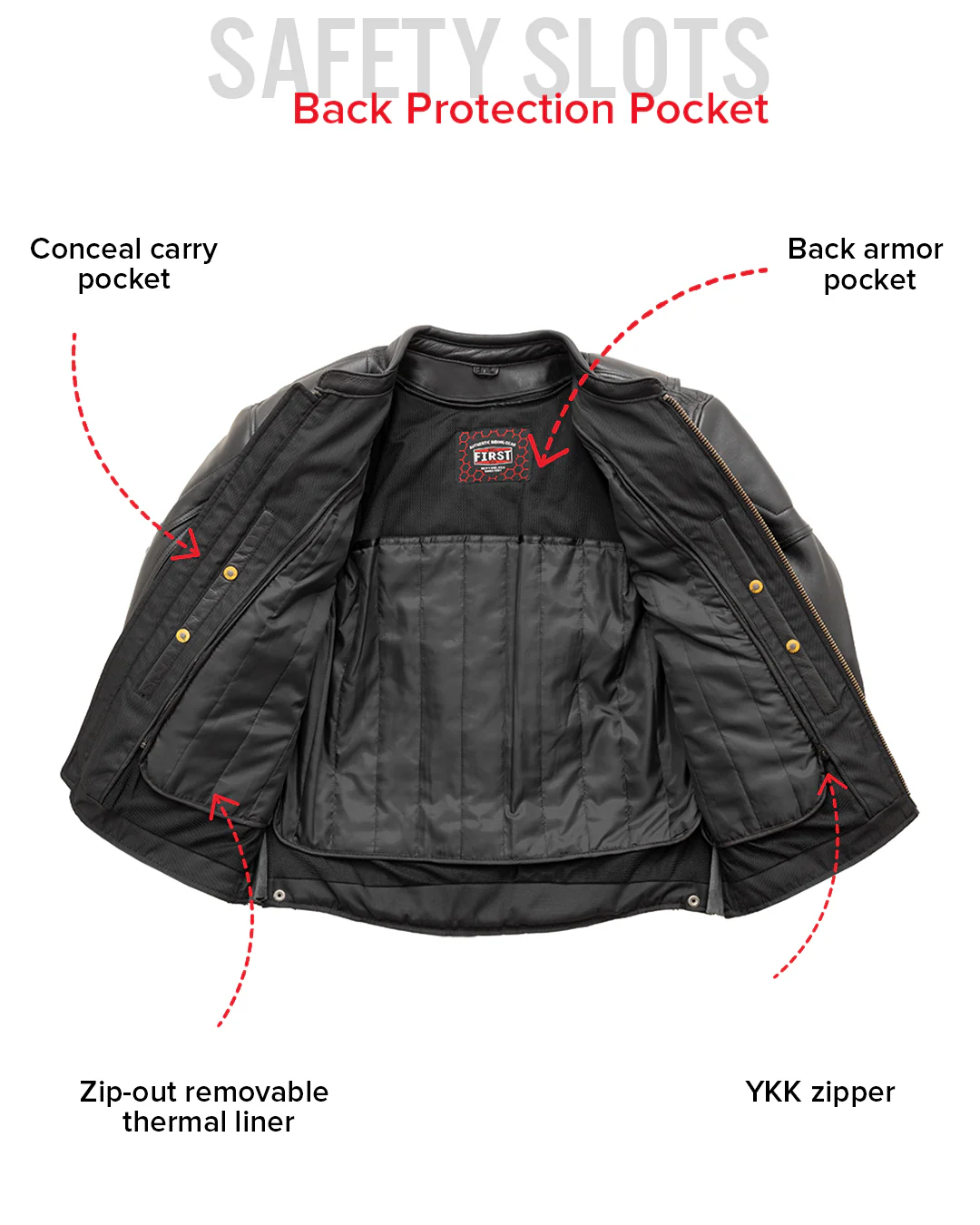 Chaos - Men's Leather Motorcycle Jacket - Image 10