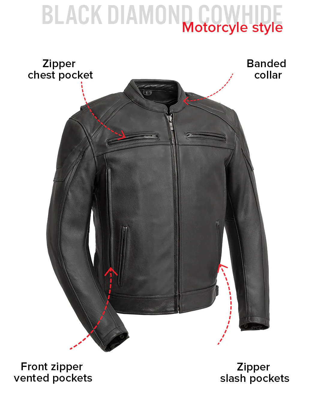 Chaos - Men's Leather Motorcycle Jacket - Image 9