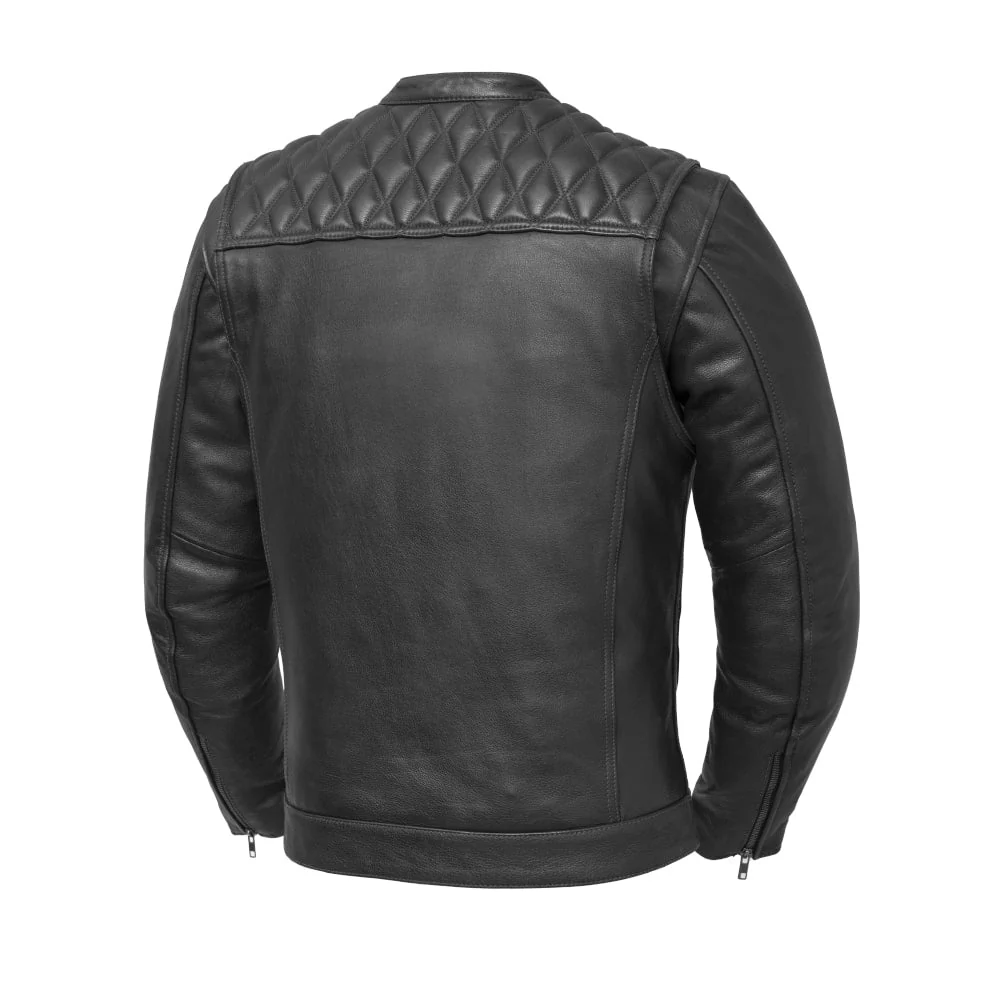 Cinder Men's Cafe Style Leather Jacket - Image 10