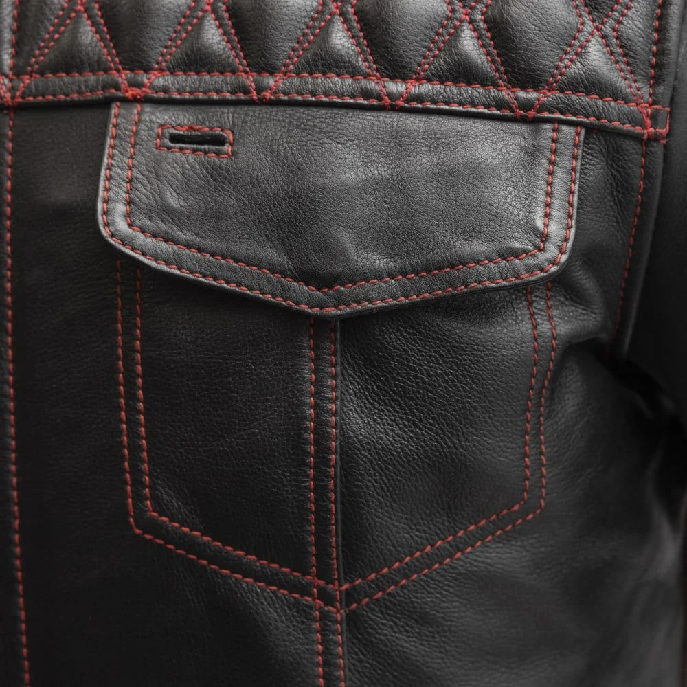 Cinder Men's Cafe Style Leather Jacket - Image 19