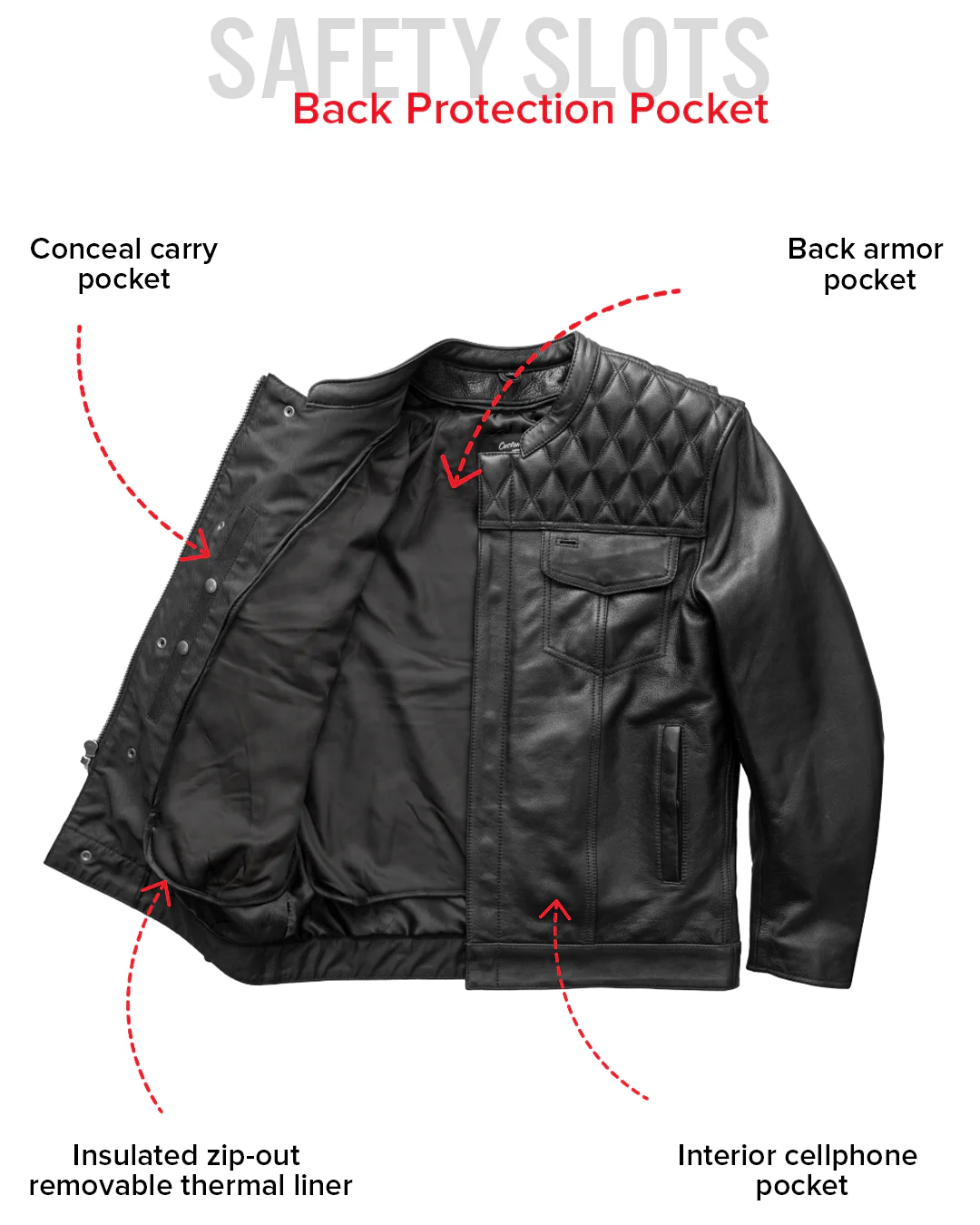 Cinder Men's Cafe Style Leather Jacket - Image 24