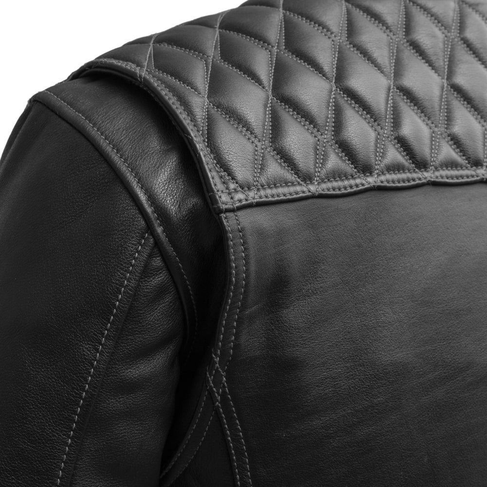 Cinder Men's Cafe Style Leather Jacket - Image 6