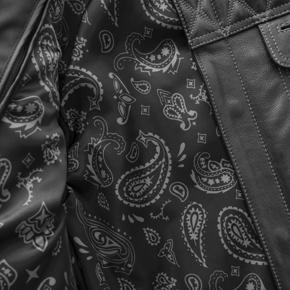 Cinder Men's Cafe Style Leather Jacket - Image 8