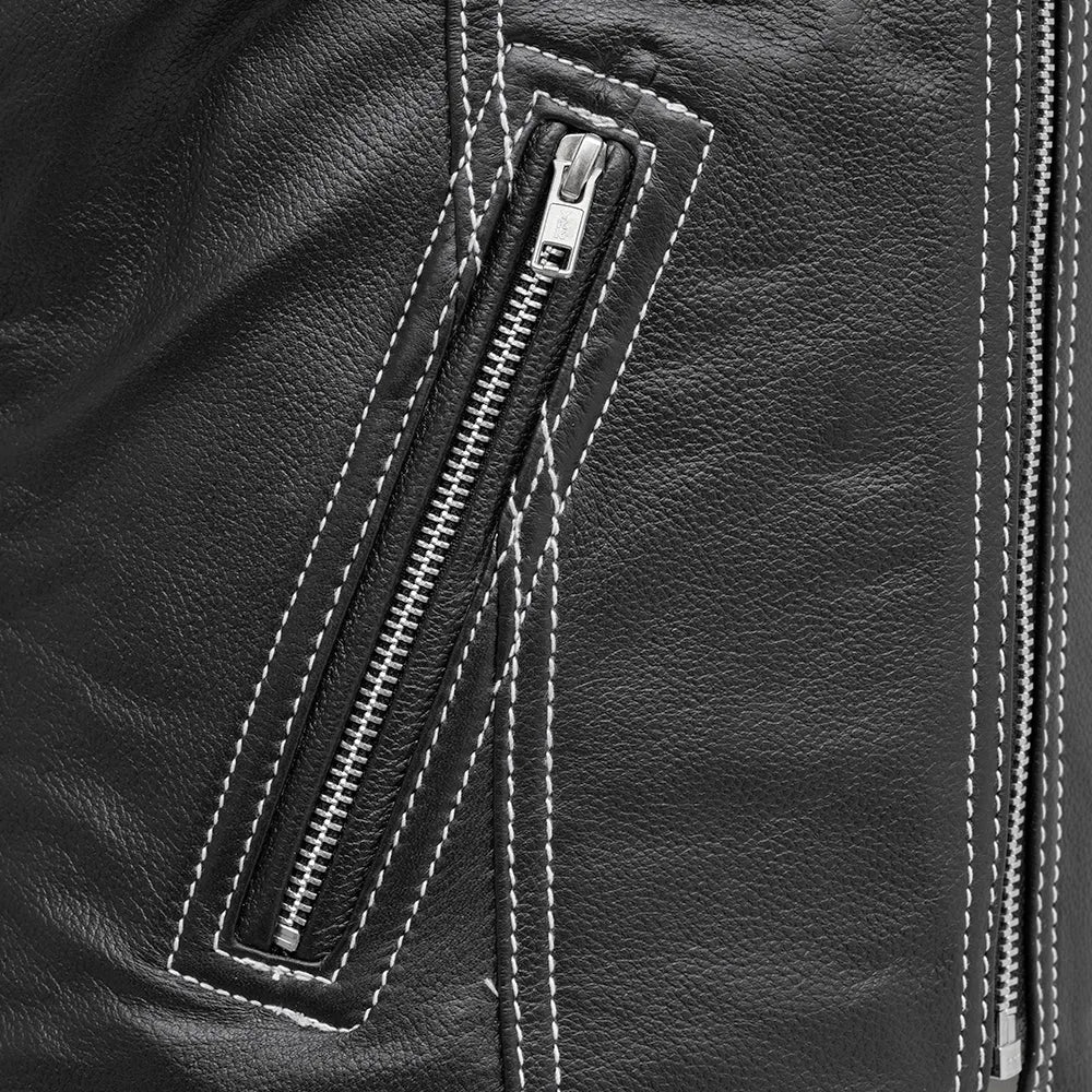 Cindy -  Women's Motorcycle Leather Vest Black - Image 6