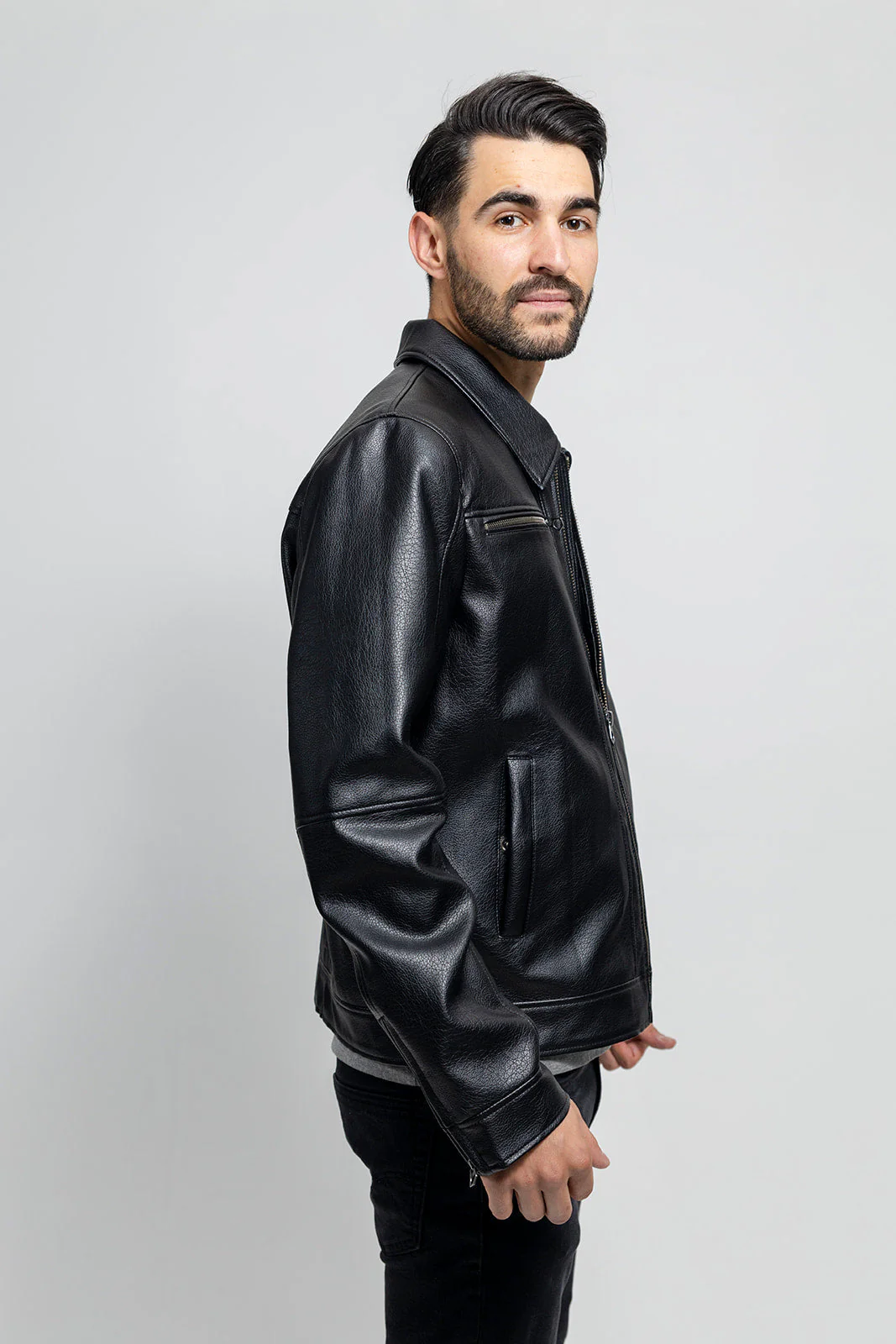 Conner Men's Vegan Faux Leather Jacket - Image 5