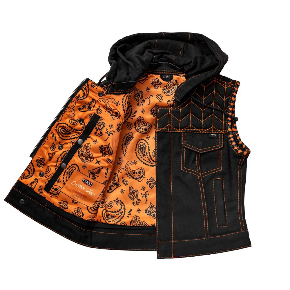 Cross Fox - Women's Club Style Motorcycle Canvas Vest  - Limited Edition - Image 3