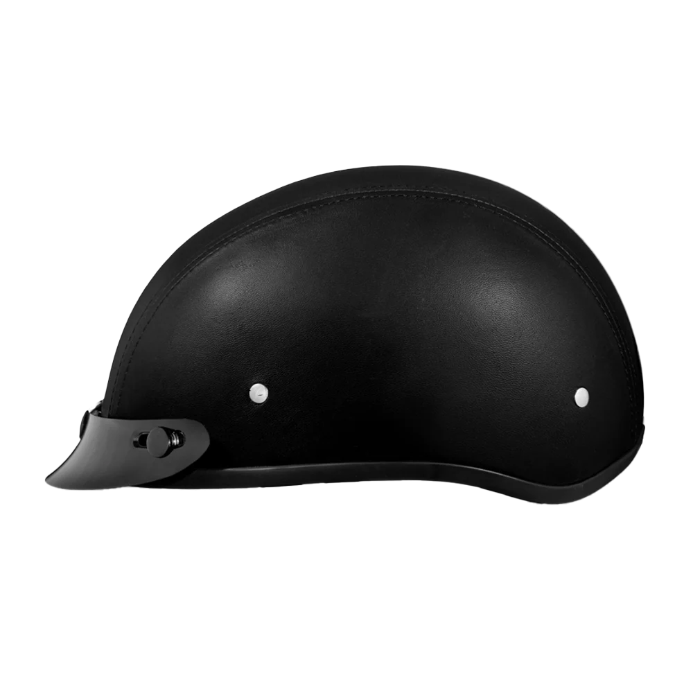 D.O.T. Daytona Skull Cap- Leather Covered - Image 2