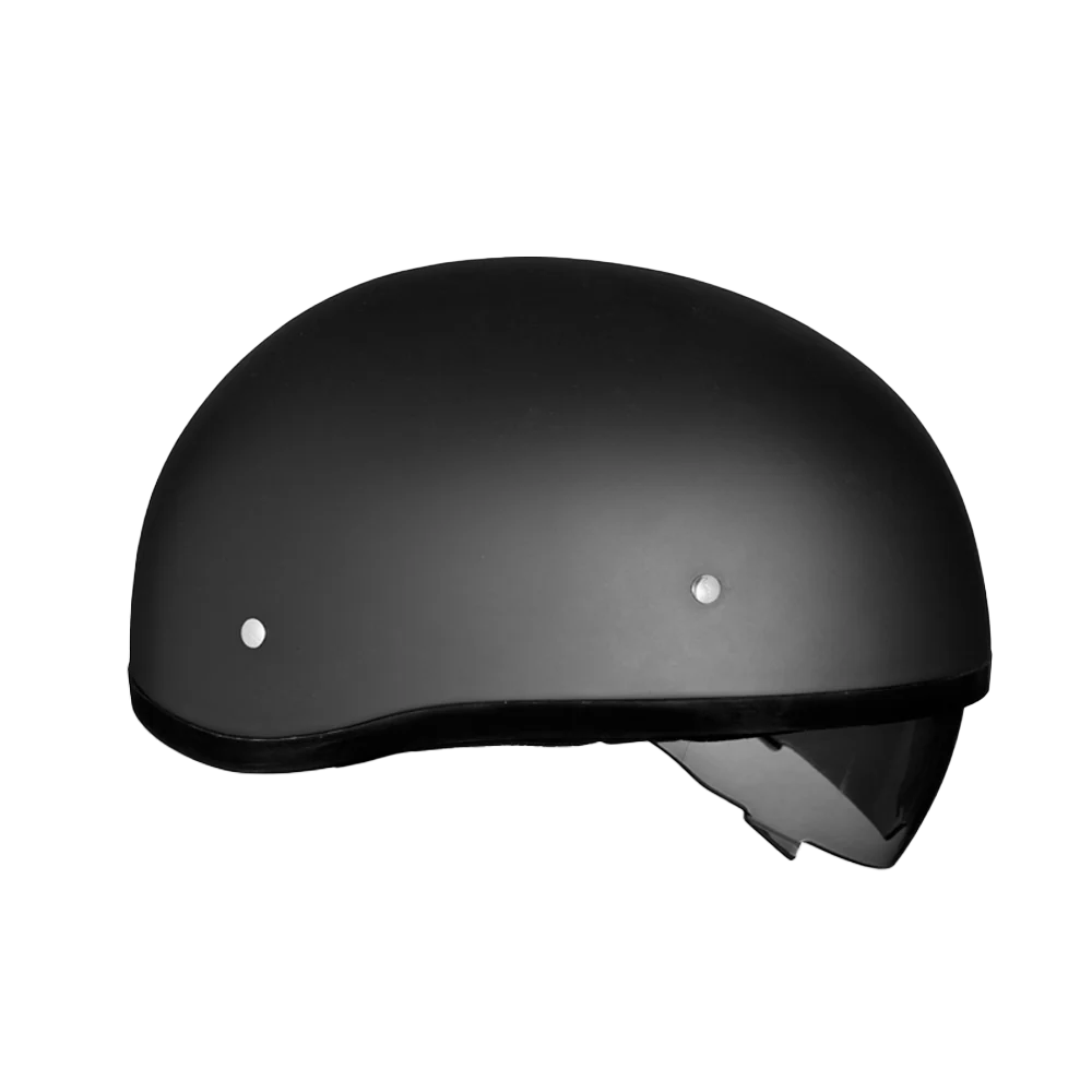 D.O.T. Daytona Skull Cap W/ Inner Shield- Dull Black - Image 4