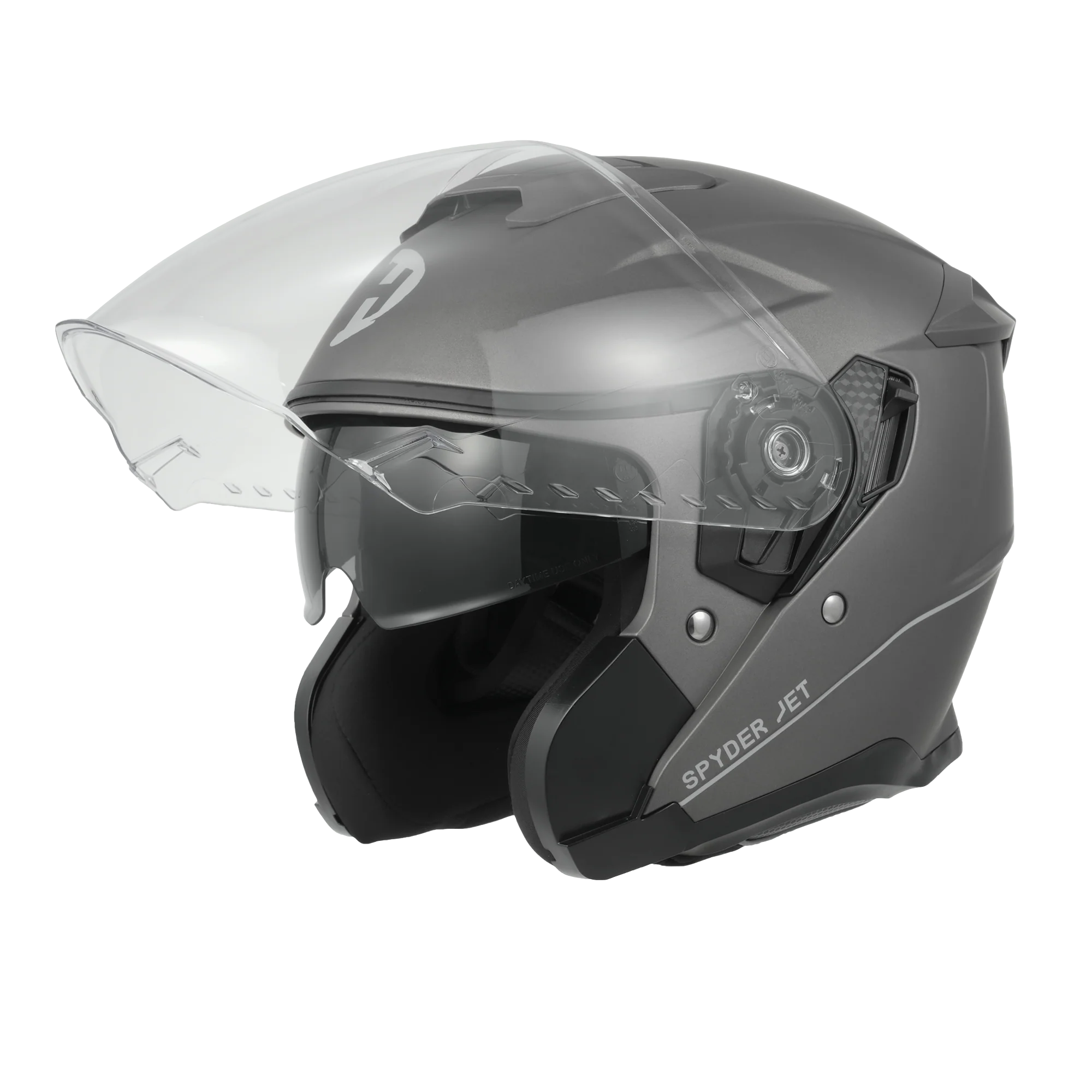D.O.T. & ECE Daytona Spyder Jet- Gun Metal Grey Dull Metallic