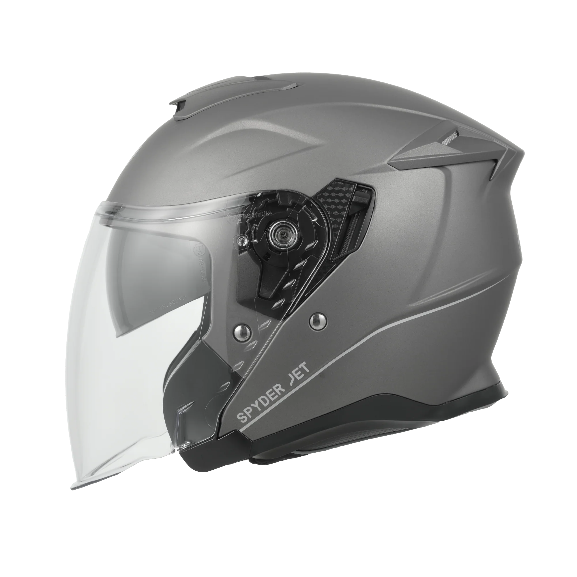 D.O.T. & ECE Daytona Spyder Jet- Gun Metal Grey Dull Metallic - Image 2