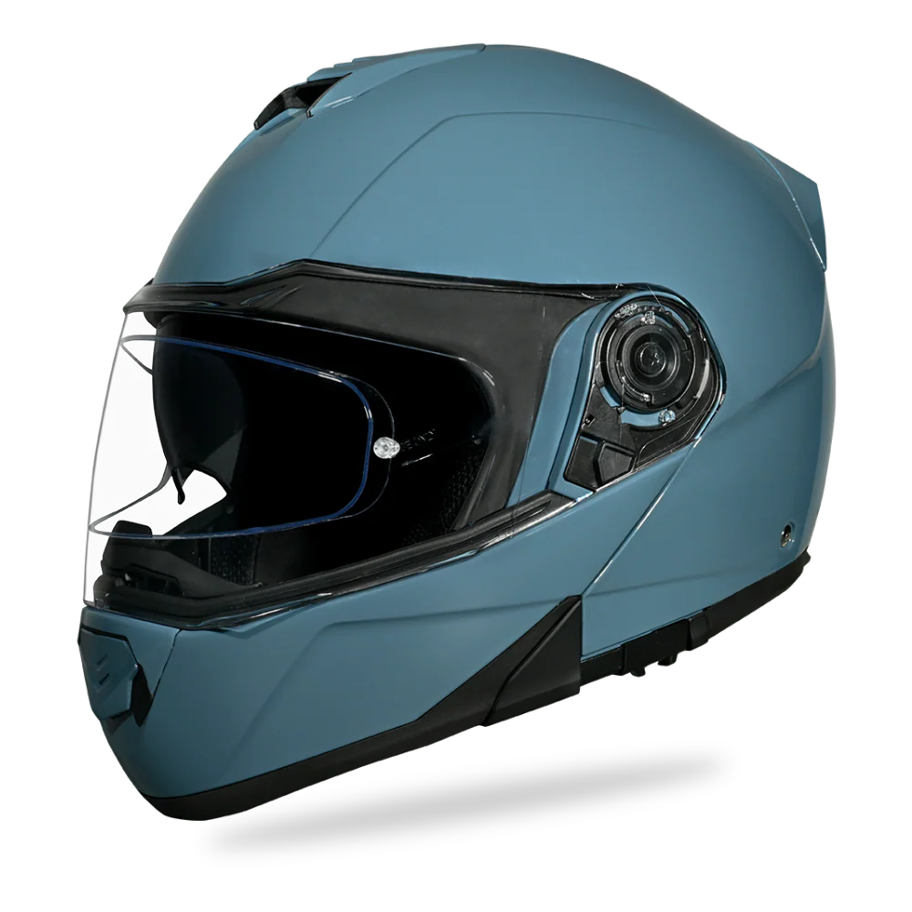 Daytona Glide Modular Motorcycle Helmet - DOT Approved, Bluetooth Ready, Dual Visor, Men/Women/Youth- Shark Blu - Image 2