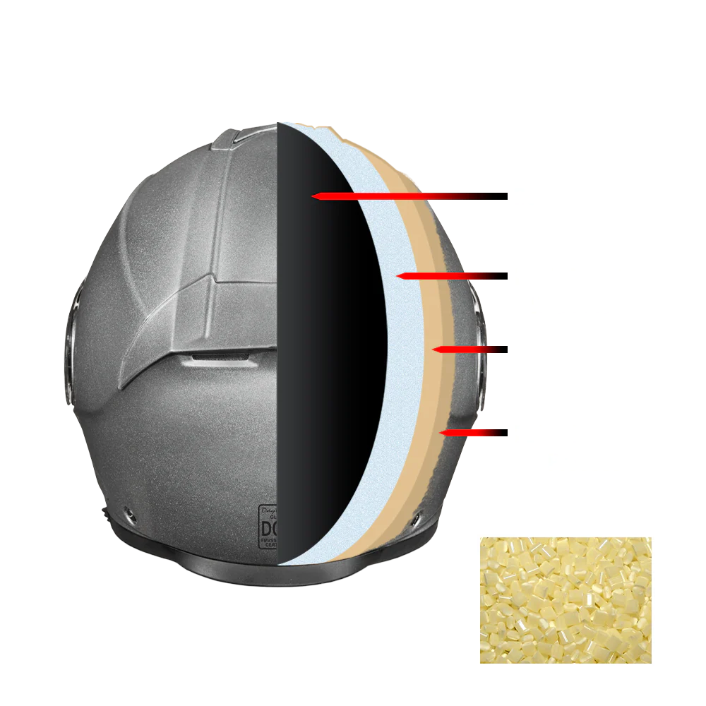 Daytona Glide Modular Motorcycle Helmet - DOT Approved, Bluetooth Ready, Dual Visor, Men/Women/Youth- Silver Metallic - Image 9
