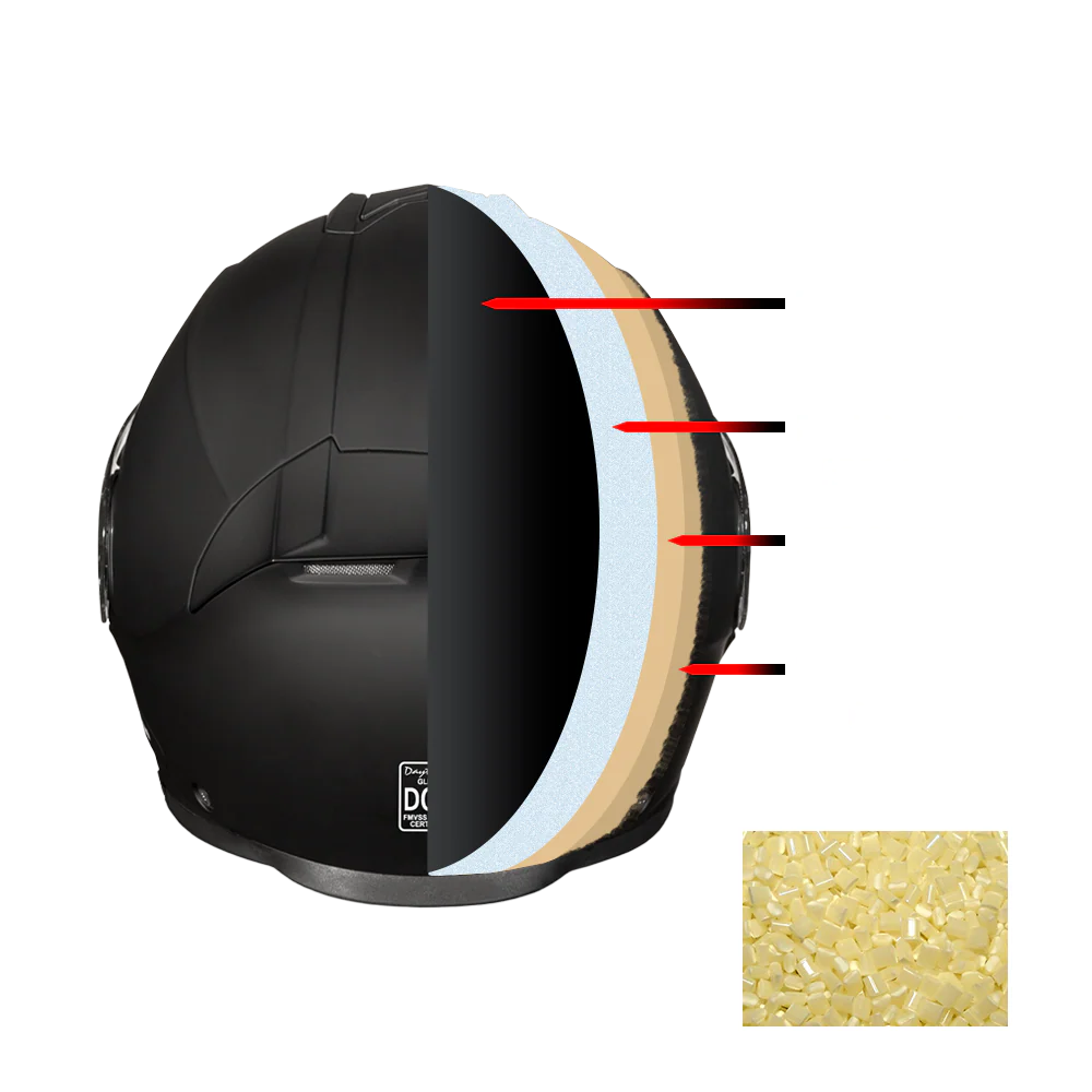 Daytona Glide Modular Motorcycle Helmet - DOT Approved, Bluetooth Ready, Dual Visor, Men/Women/Youth - W/ Flowers - Image 9