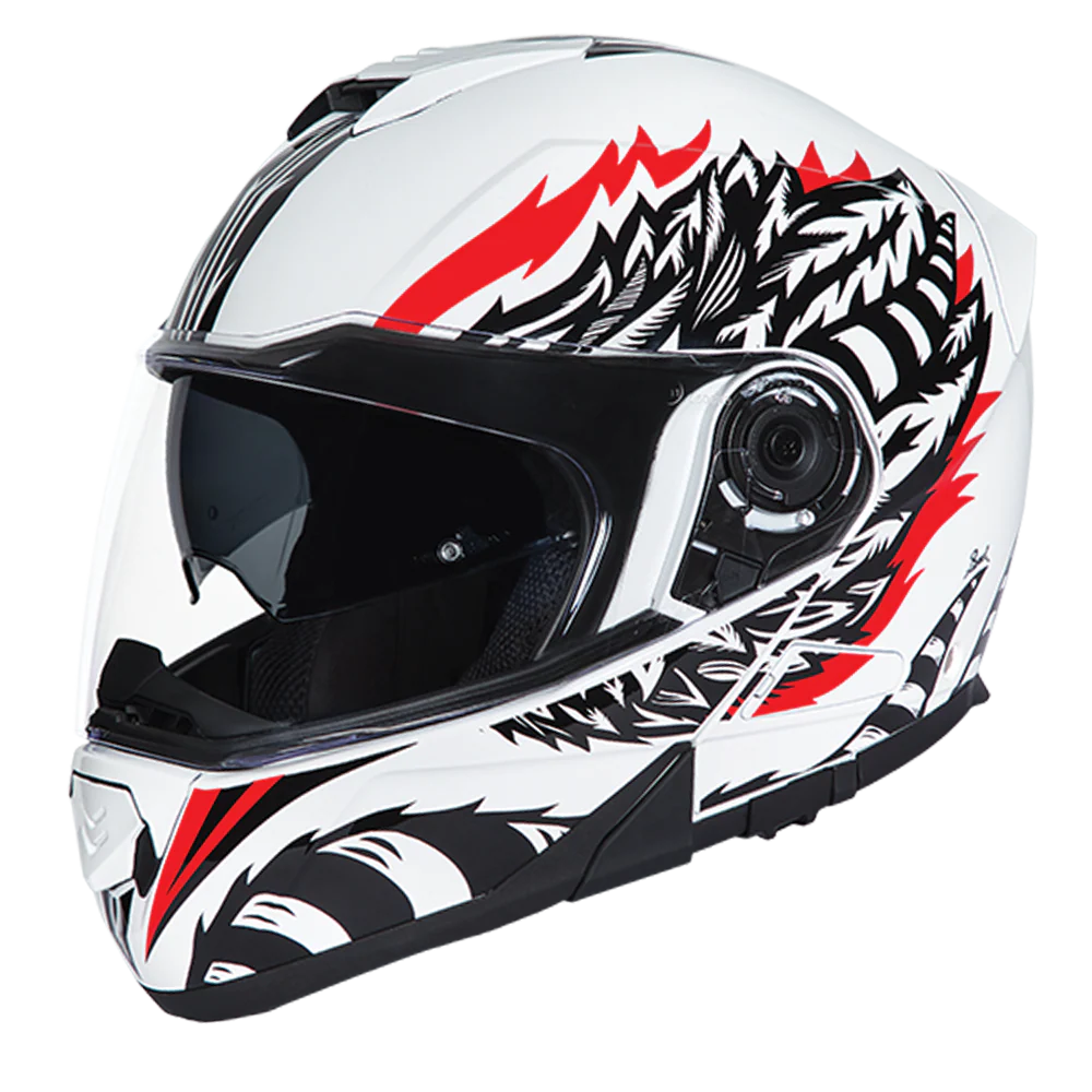 Daytona Glide Modular Motorcycle Helmet - DOT Approved, Bluetooth Ready, Dual Visor, Men/Women/Youth - W/ Phoenix - Image 2