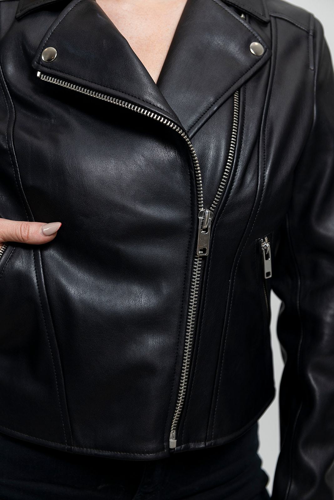 Demi Women's Vegan Faux Leather Jacket - Image 3