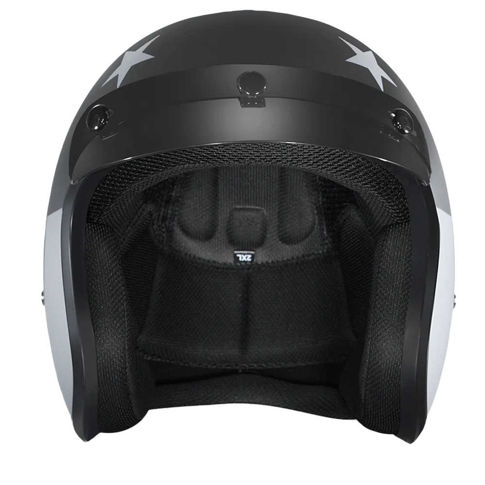 DOT Approved Daytona Cruiser Open Face Motorcycle Helmet - Men, Women & Youth - With Visor & Graphics - W/ Captain America Stealth - Image 2