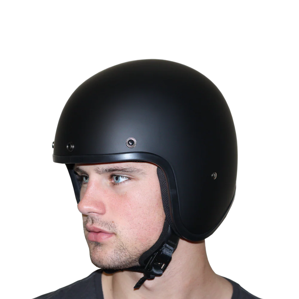 DOT Approved Daytona Cruiser Open Face Motorcycle Helmet - Men, Women & Youth - With Visor & Graphics - W/ Orange Pin Stripe - Image 8