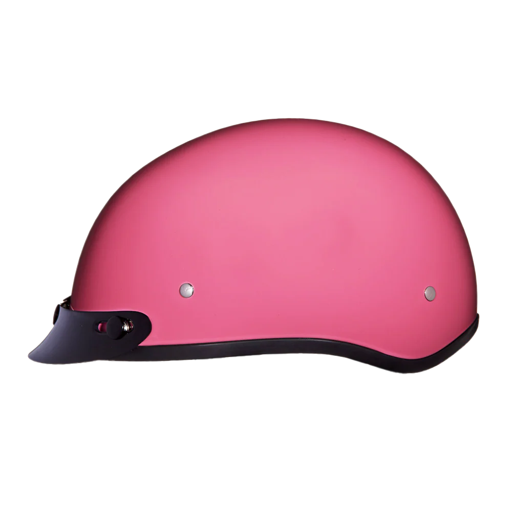 DOT Approved Daytona Skull Cap Half Shell Motorcycle Helmet - Beanie Style for Motorcycles, Cruisers, Scooters, and Mopeds - Hi-Gloss Pink - Image 2