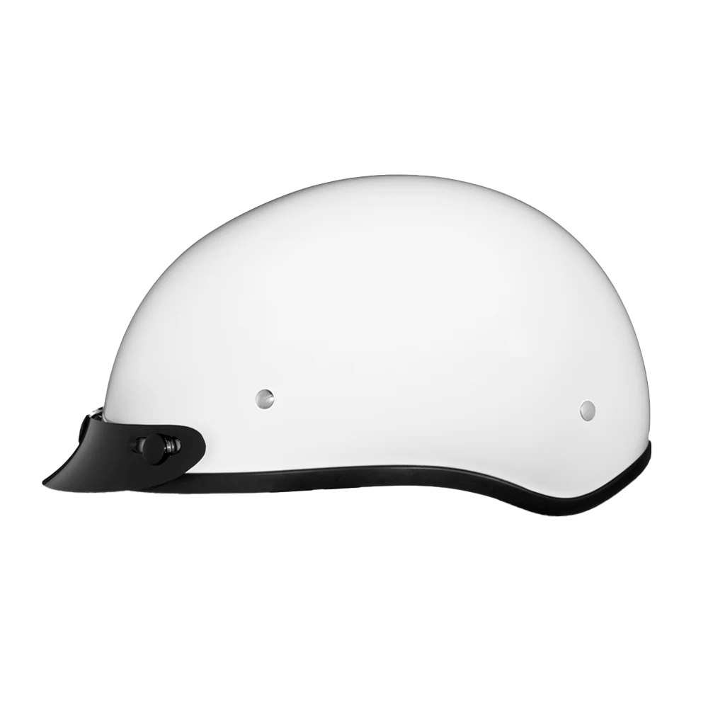 DOT Approved Daytona Skull Cap Half Shell Motorcycle Helmet - Beanie Style for Motorcycles, Cruisers, Scooters, and Mopeds - Hi-Gloss White - Image 2