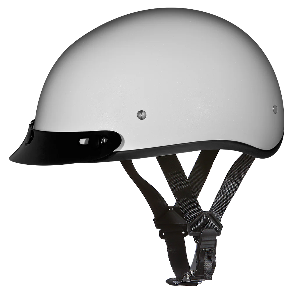 DOT Approved Daytona Skull Cap Half Shell Motorcycle Helmet - Beanie Style for Motorcycles, Cruisers, Scooters, and Mopeds - Pearl White