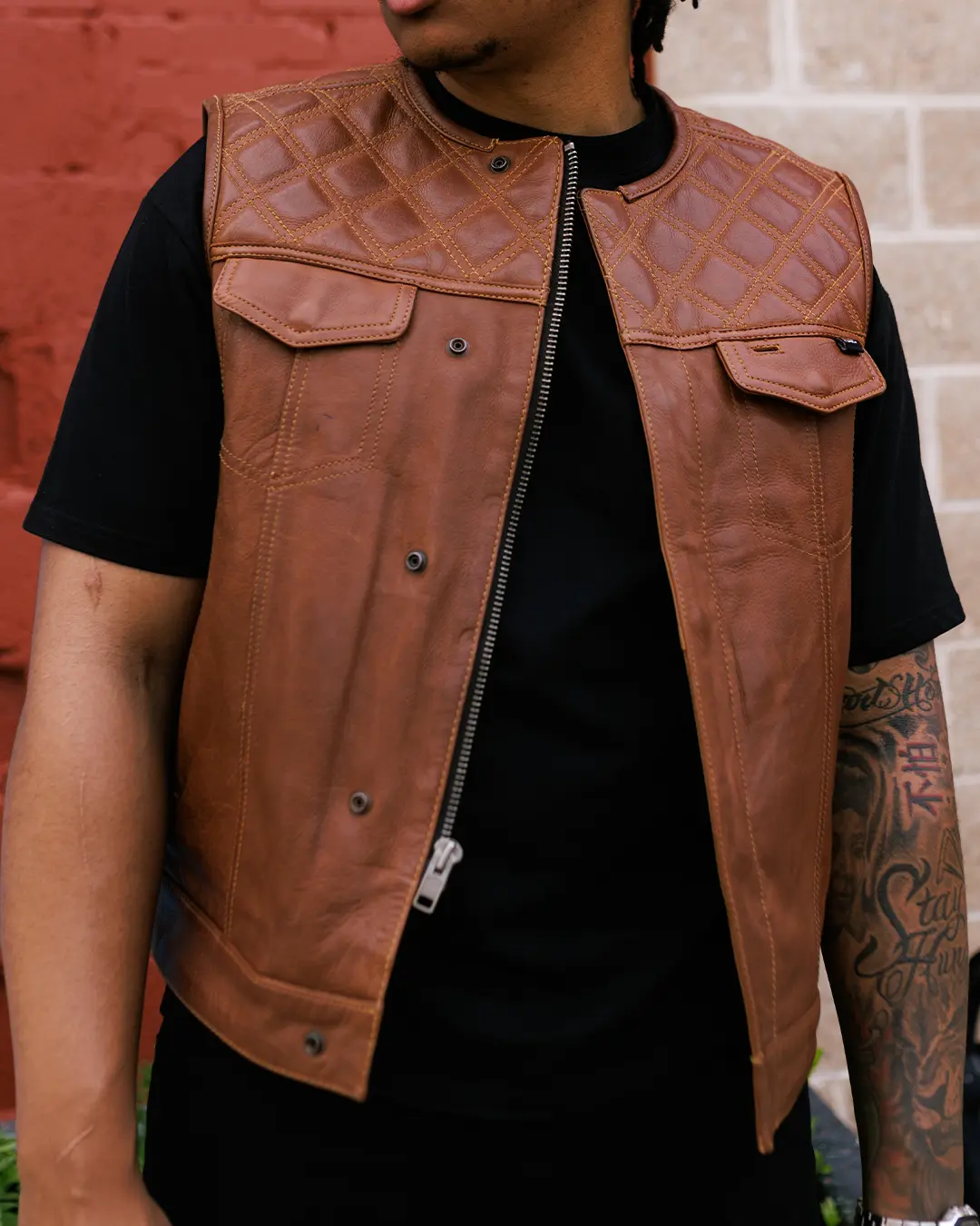 Dust Devil Men's Motorcycle Leather Vest (limited edition) - Image 9