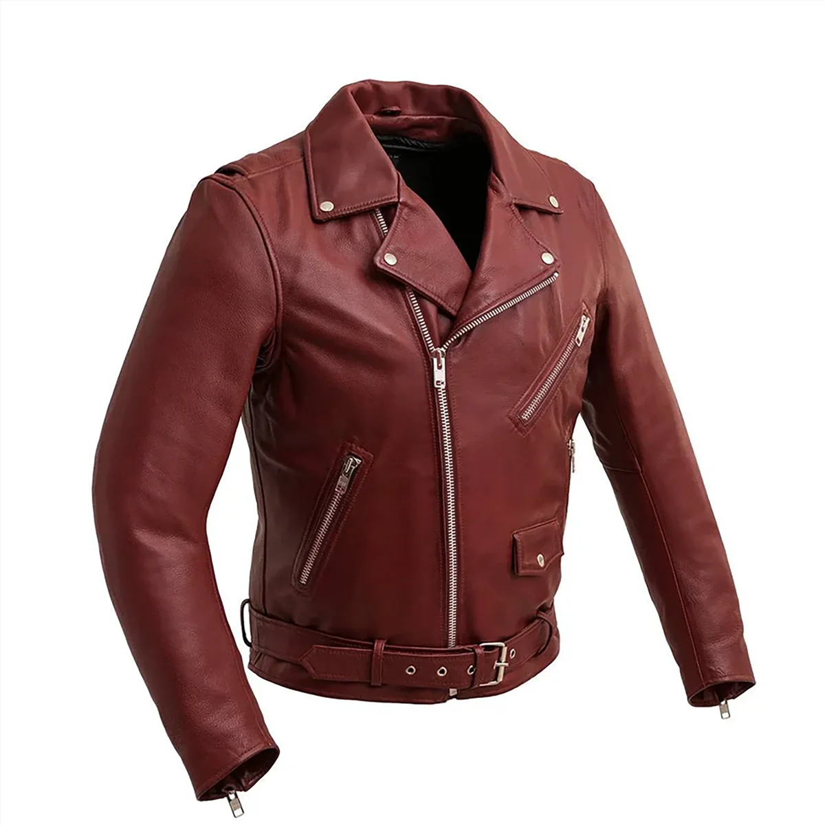 Fillmore Men's Motorcycle Leather Jacket - Image 11