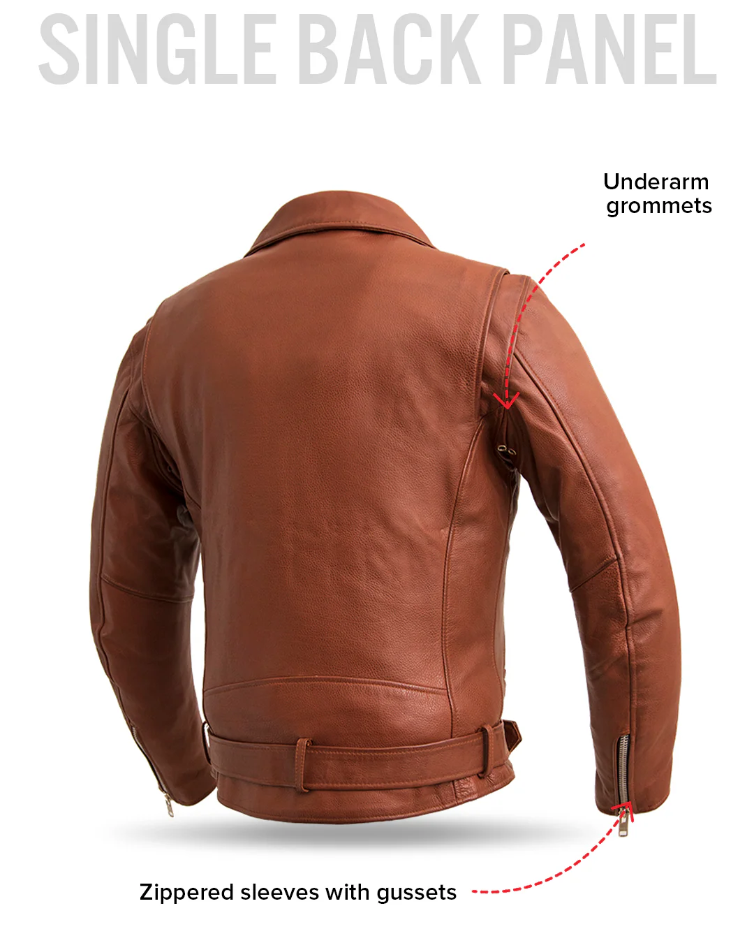 Fillmore Men's Motorcycle Leather Jacket - Image 25