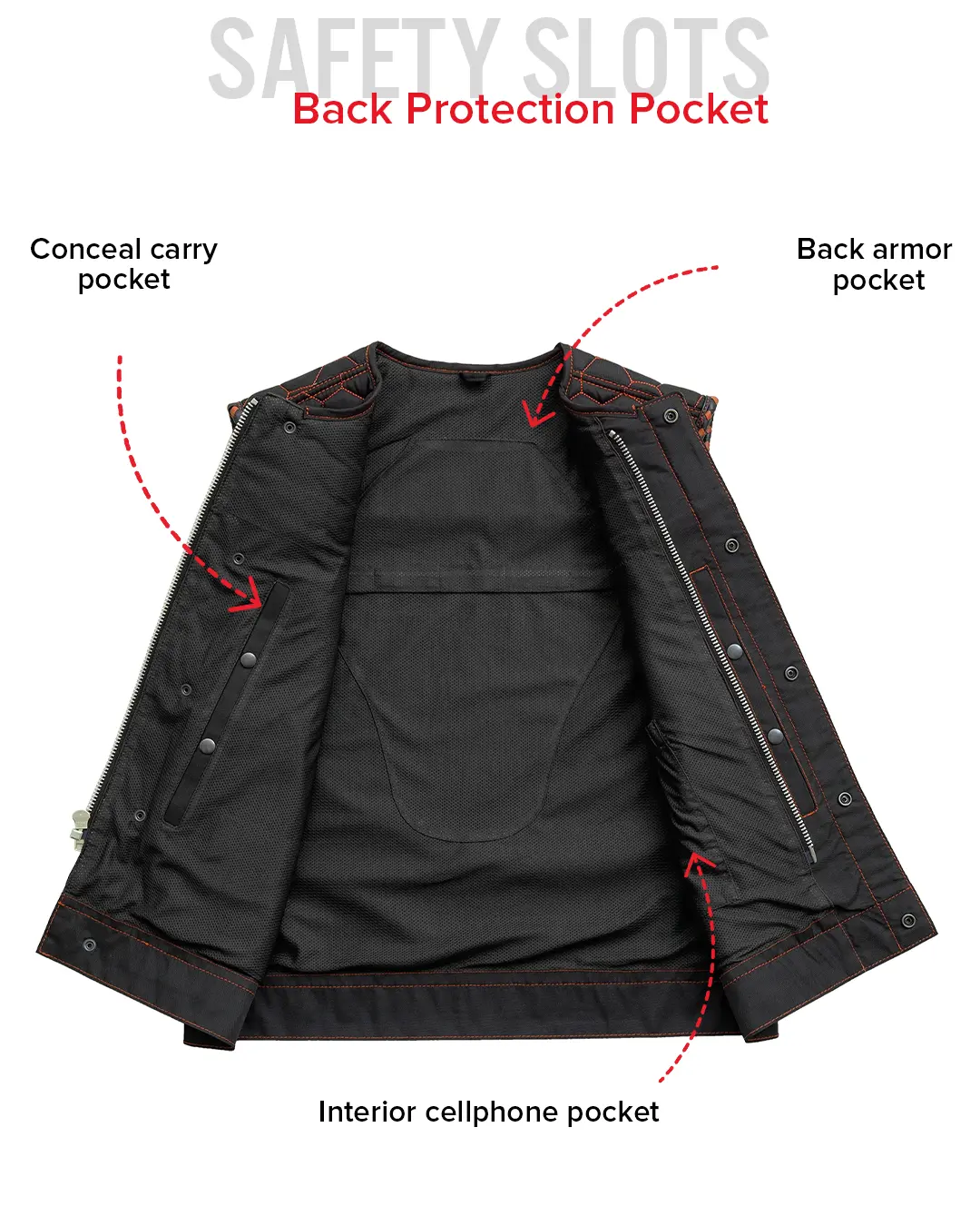 Hornet Moto Mesh Men's Club Style Vest - Image 34