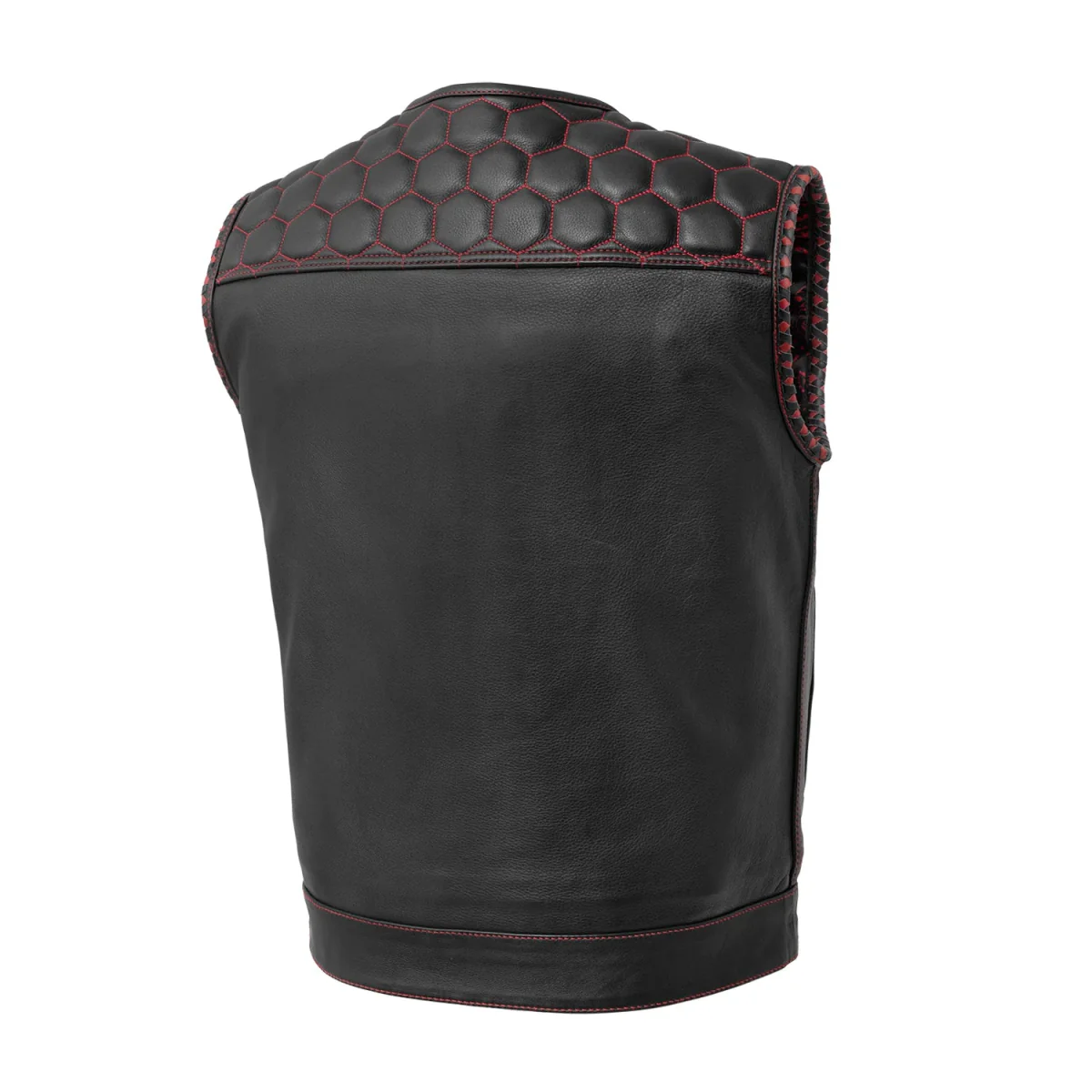Hornet Men's Club Style Leather Vest - Image 12