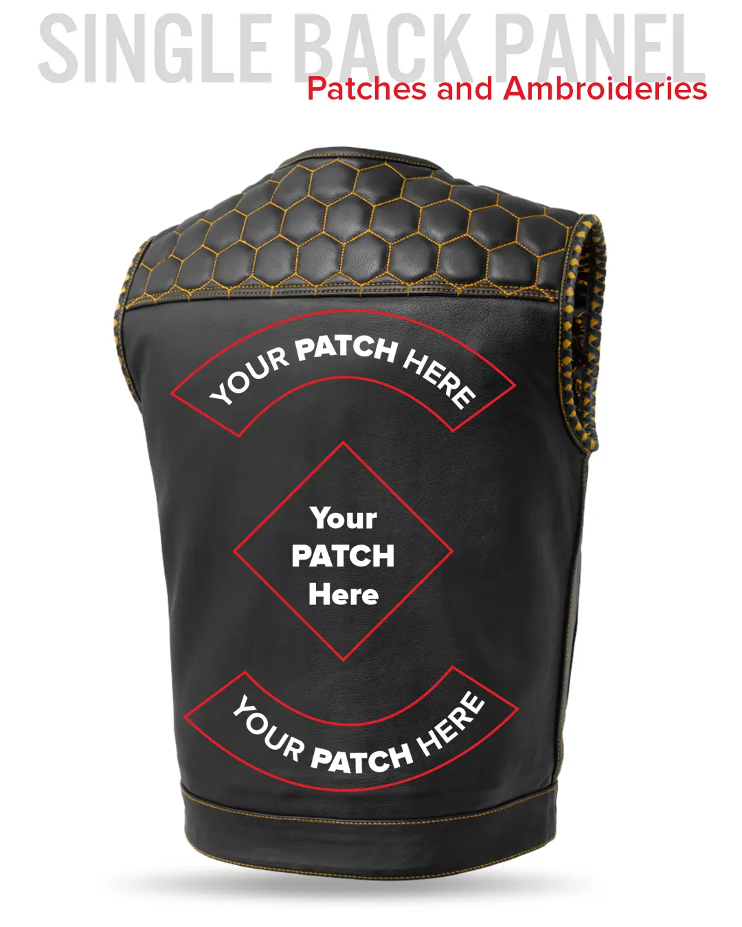 Hornet Men's Club Style Leather Vest - Image 36