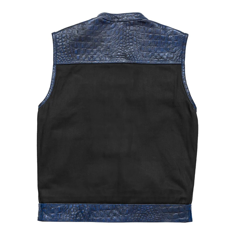 Horntail  - Men's Leather/Denim Motorcycle Vest - Image 2