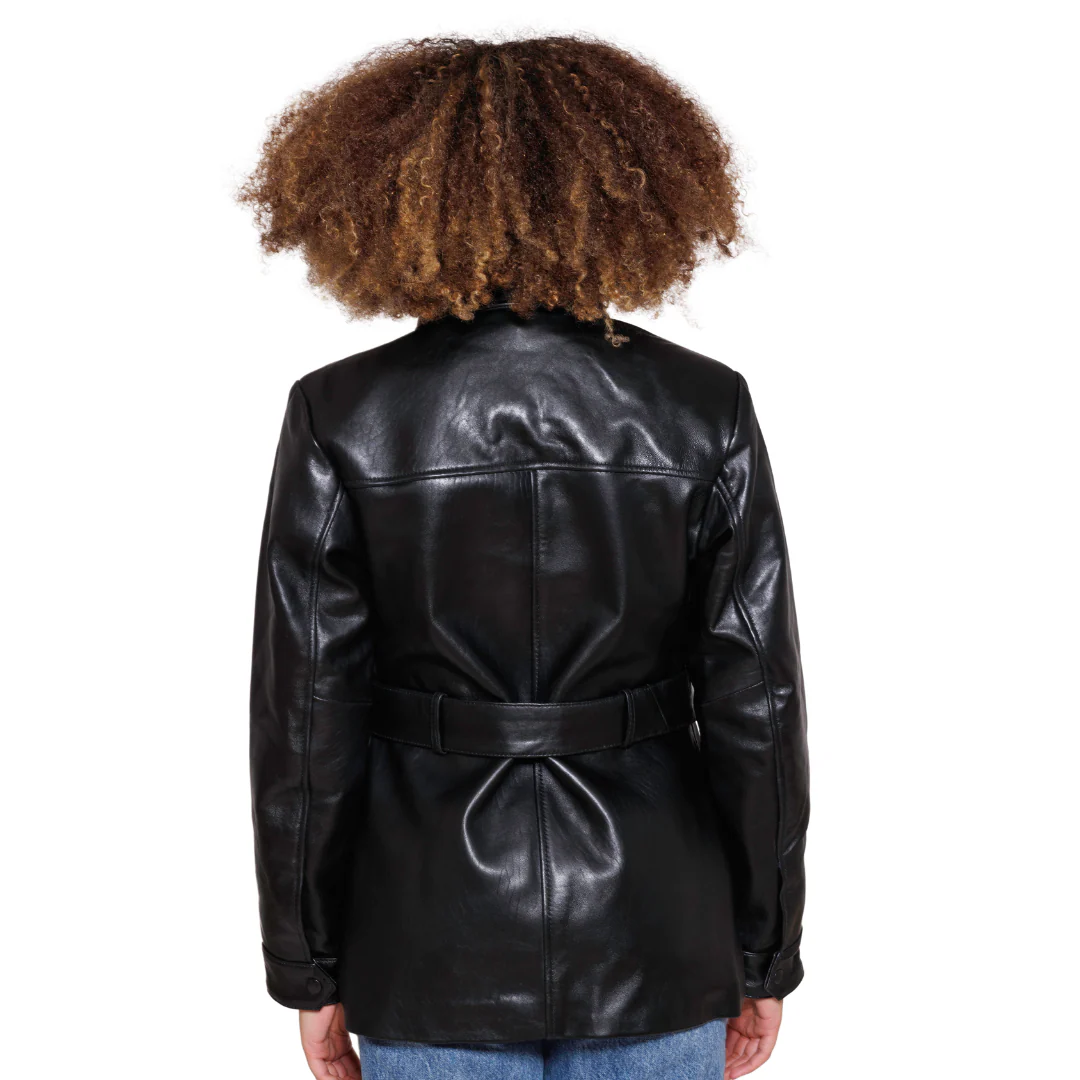 Janely Womens Fashion Leather Jacket - Image 5