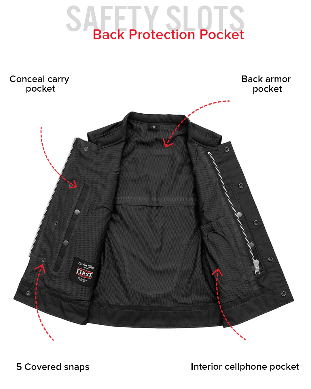 Jessica Moto Mesh Women's Motorcycle Vest - Image 16