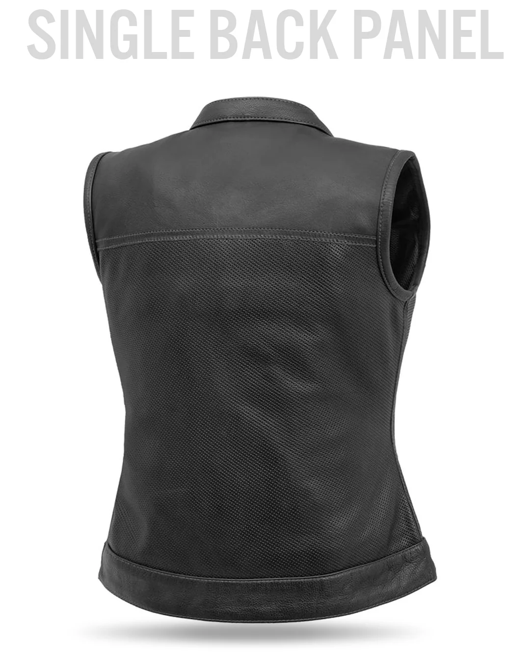Jessica Perforated Women's Motorcycle Leather Vest - Image 15