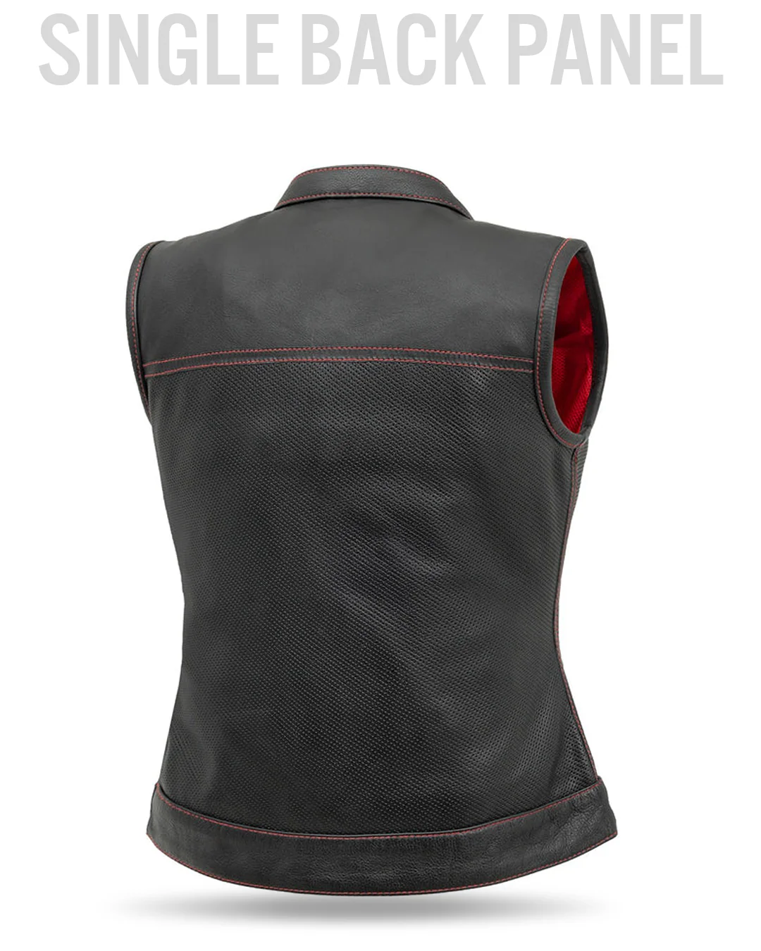Jessica Perforated Women's Motorcycle Leather Vest - Image 19