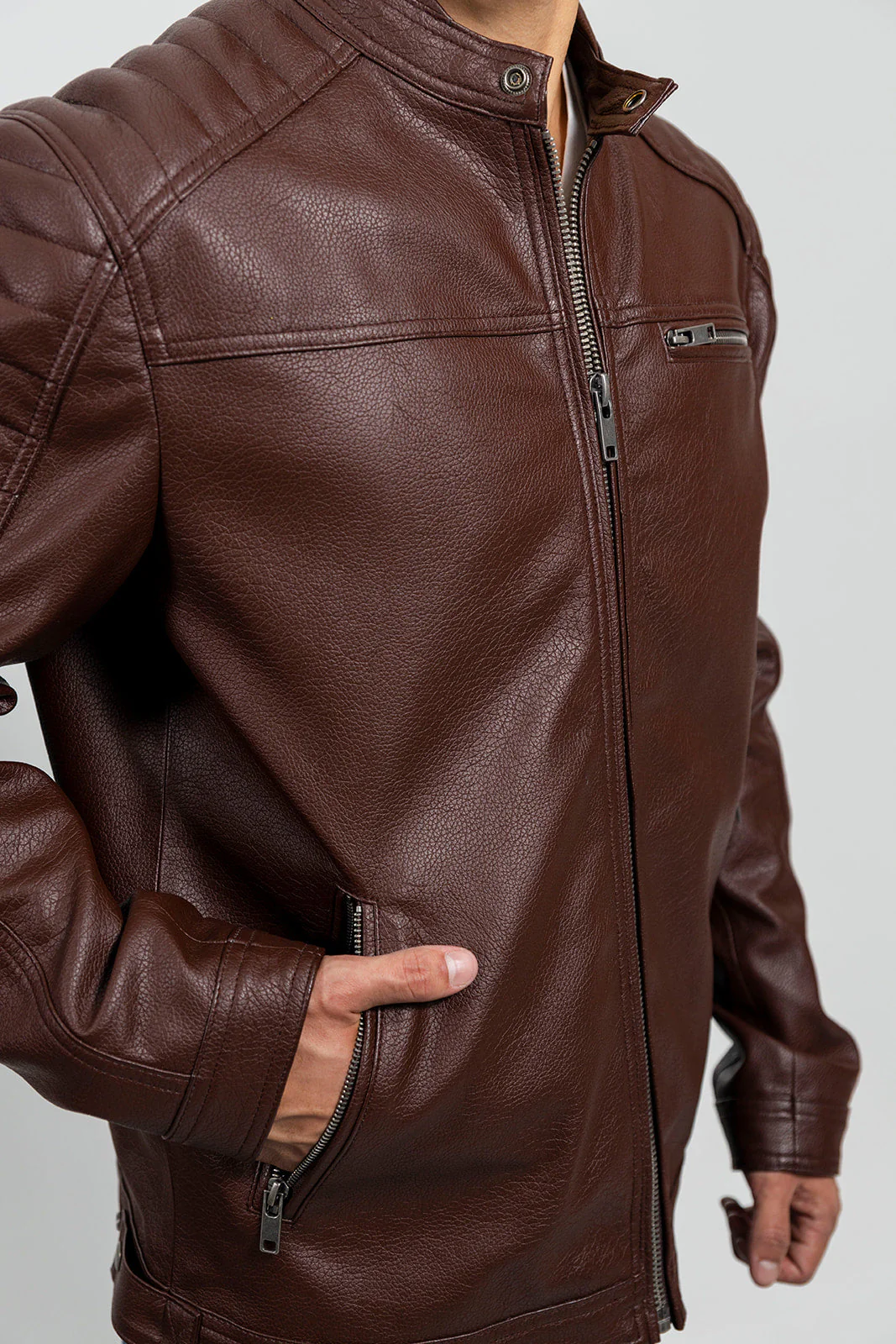 Logan Men's Vegan Faux Leather Jacket - Image 3