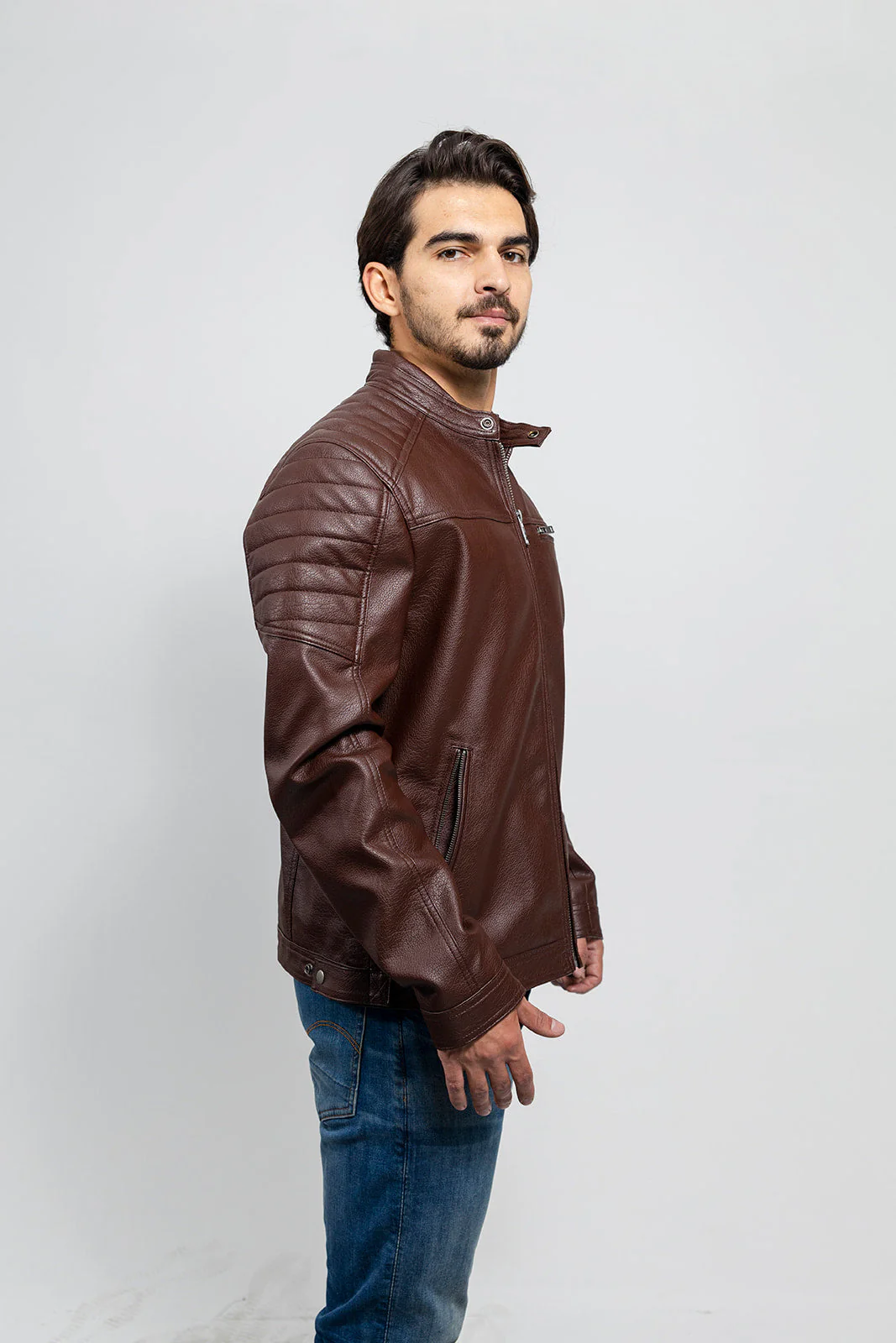 Logan Men's Vegan Faux Leather Jacket - Image 4