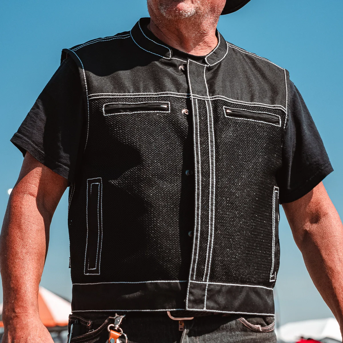 Lowrider Moto Mesh Men's Motorcycle Vest - Image 26